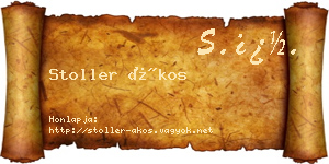 Stoller Ákos névjegykártya